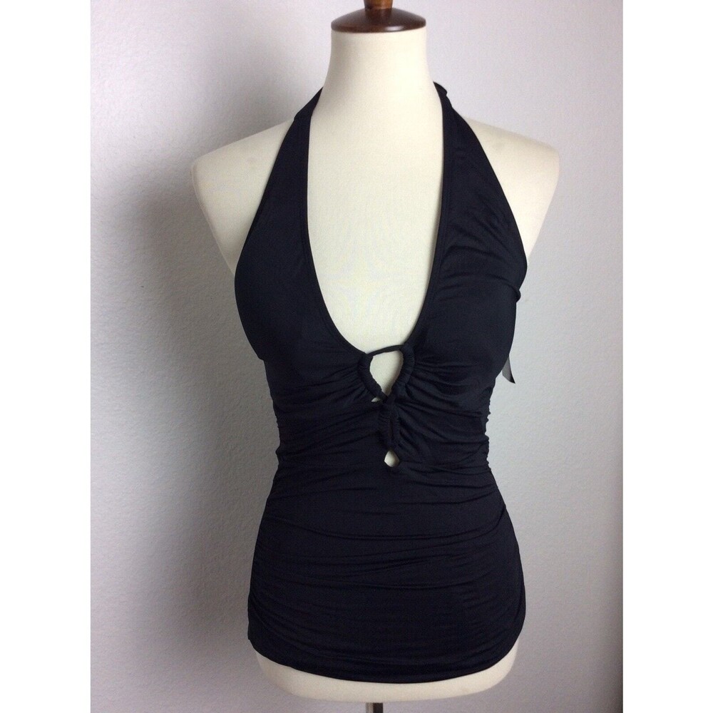 Lauren Ralph Lauren Swim Tankini Halter Plunge Swimwear - Picture 2 of 9